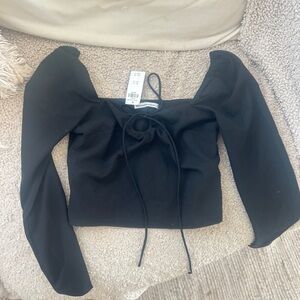 Trendy Black Long Sleeve Top